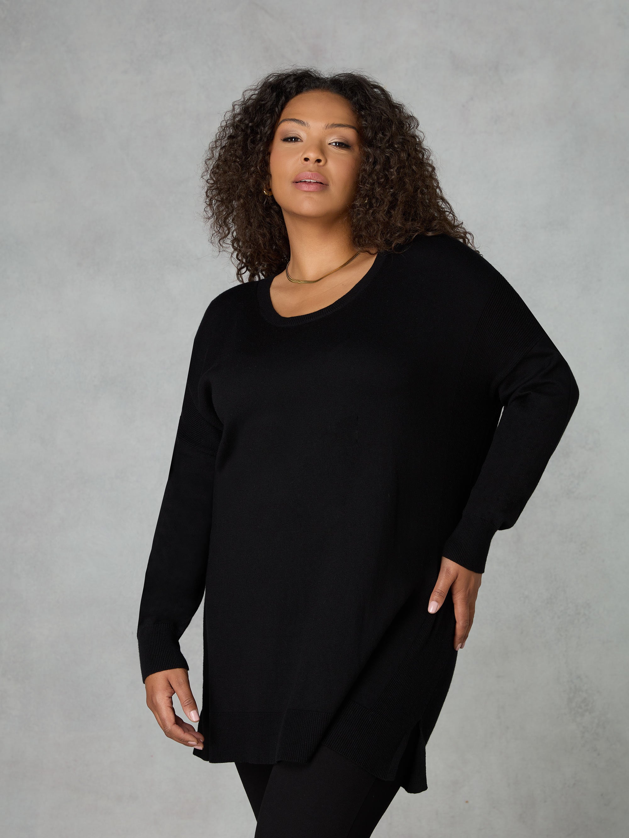 black tunic tee