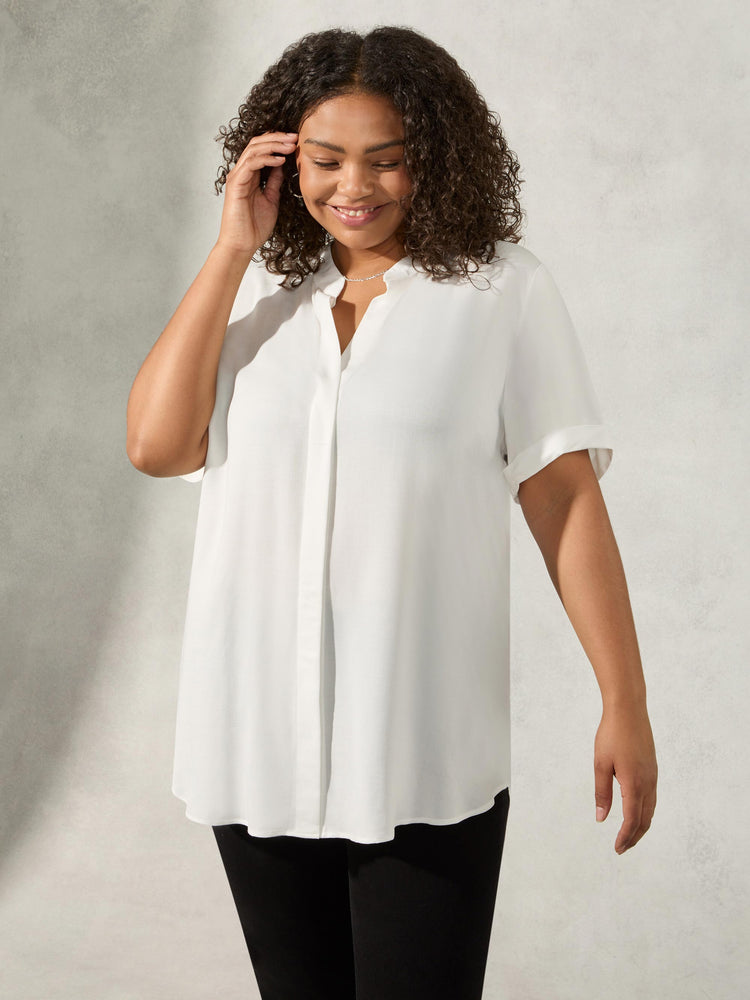 White Throw On Shirt