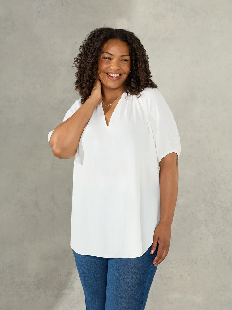 Ivory Short Sleeve Blouse