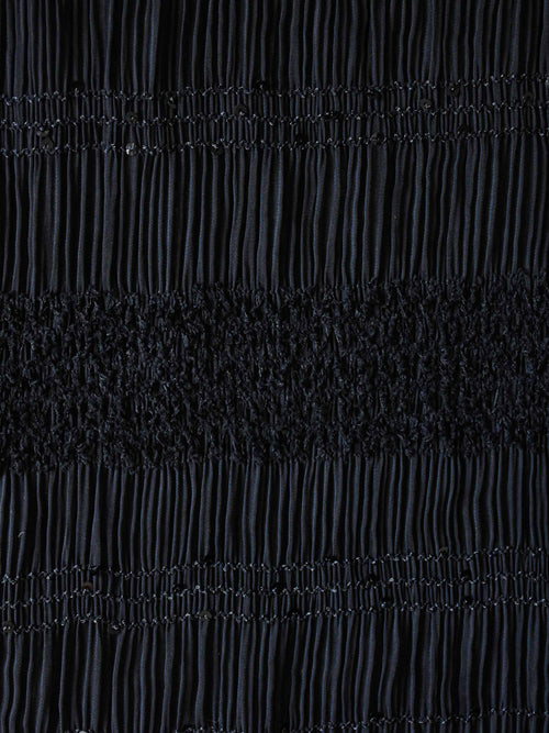 Black Sequin Shirred Detail Blouse