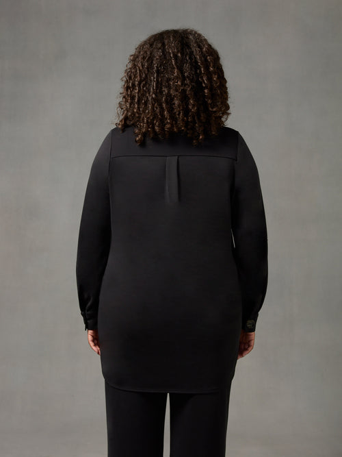 Black Modal Jersey Longline Shirt