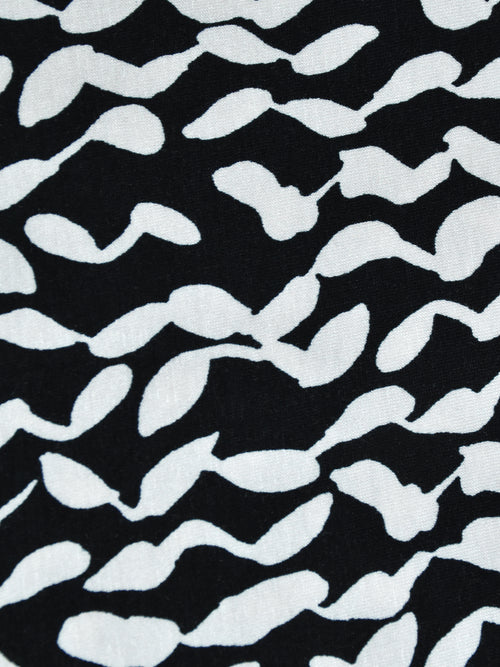 Mono Curl Print Jersey Midi Skirt