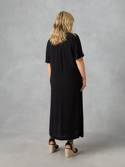 Black V-Neck Maxi Dress
