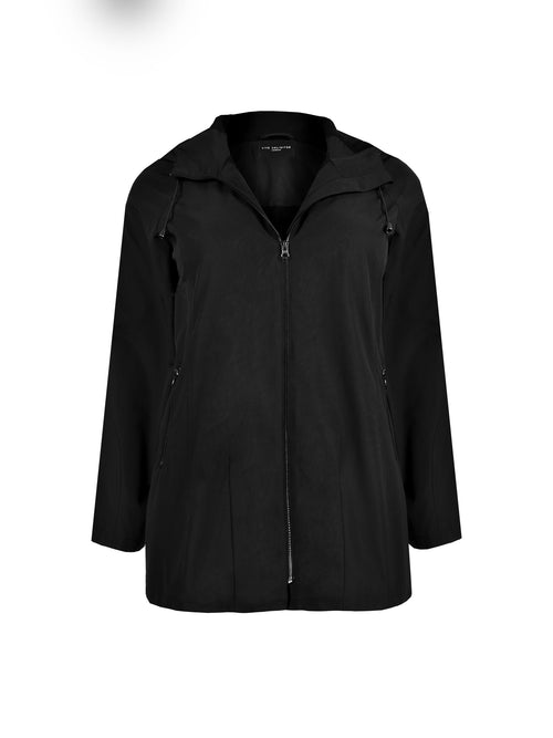 Black A-line Raincoat