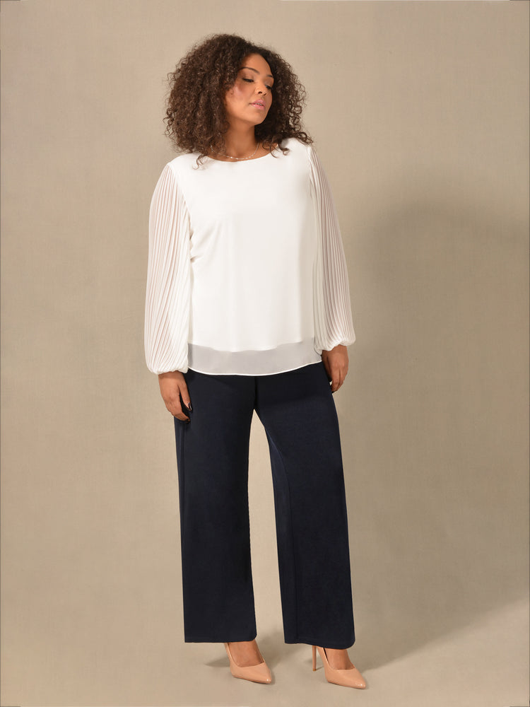Navy Palazzo Jersey Trouser
