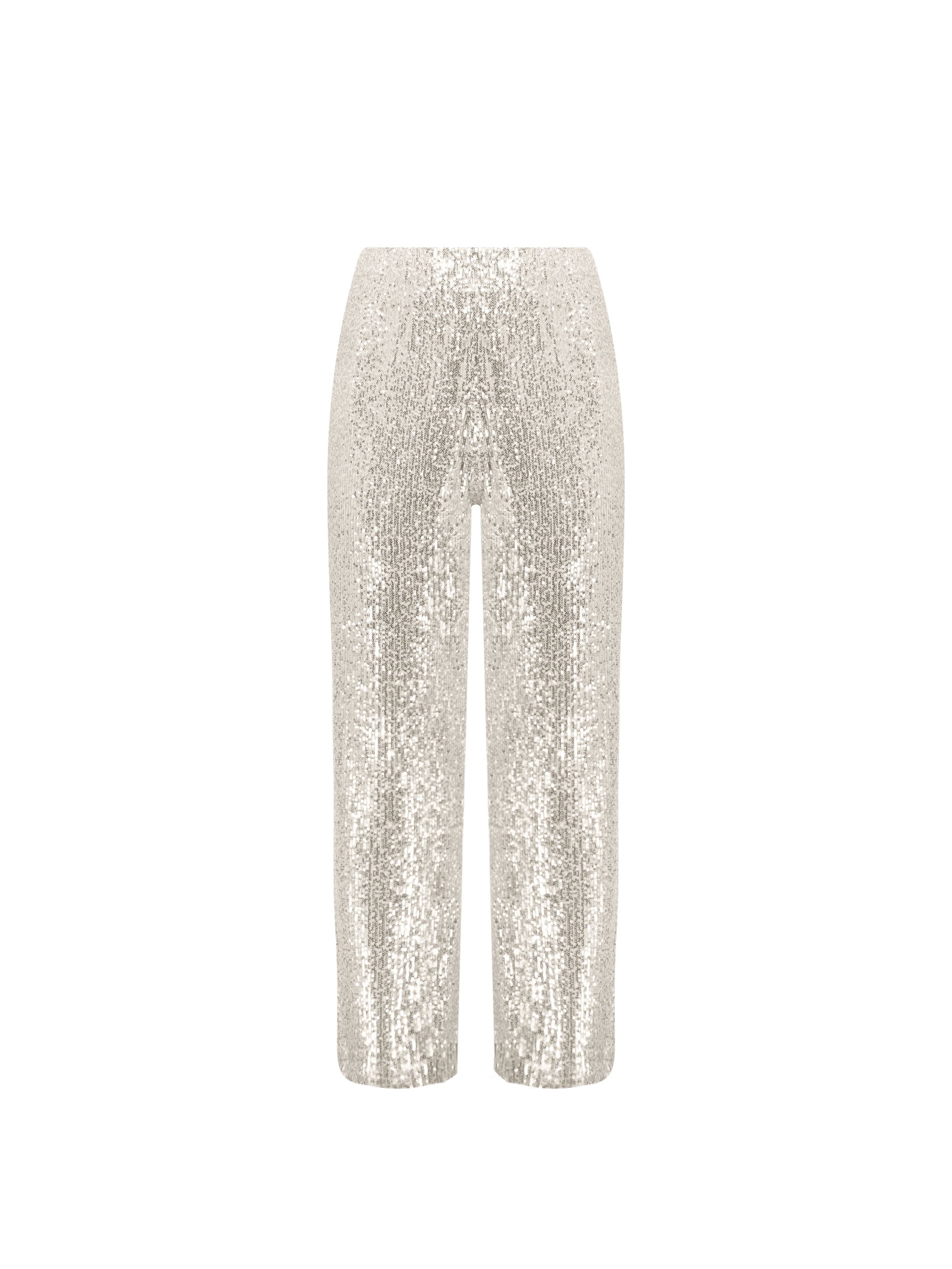 Champagne Sequin Stretch Wideleg Trouser