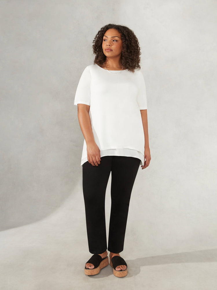 Ivory Short Sleeve Overlayer