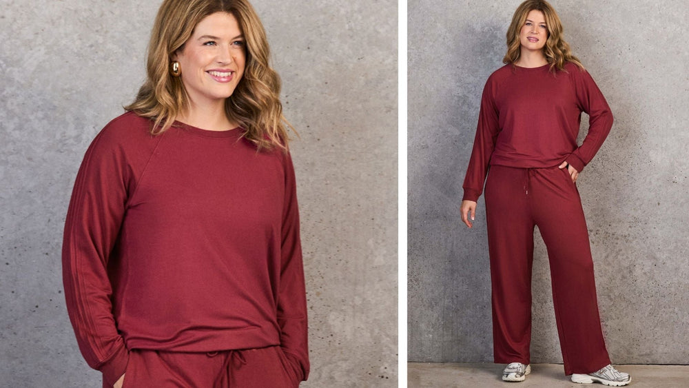 Model wears White Cotton Slub Scoop Neck T-Shirt