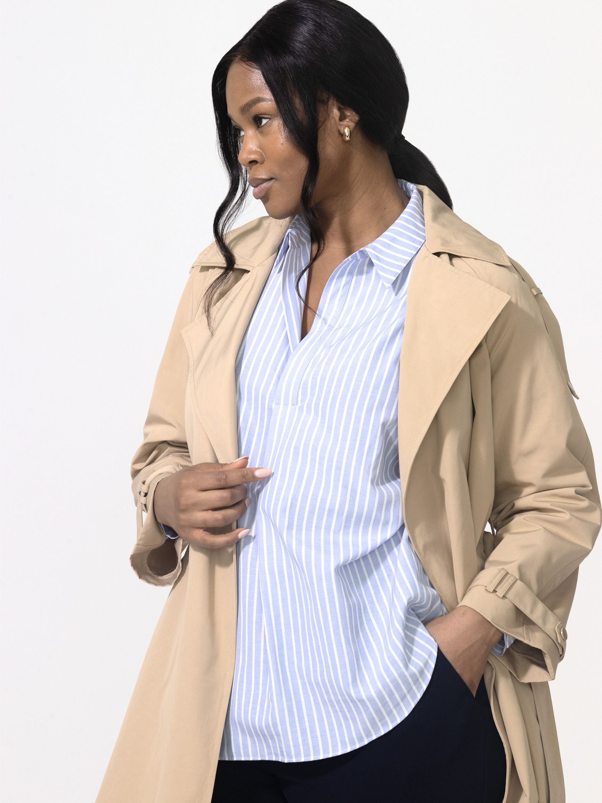 Neutral Classic Trench Coat