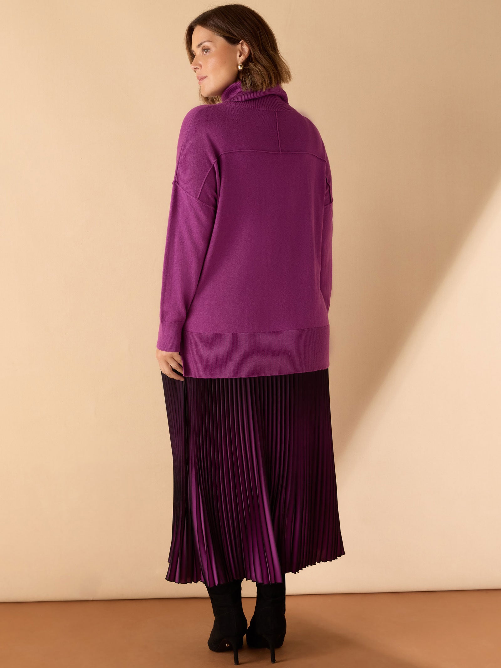 Purple Roll Neck Jumper