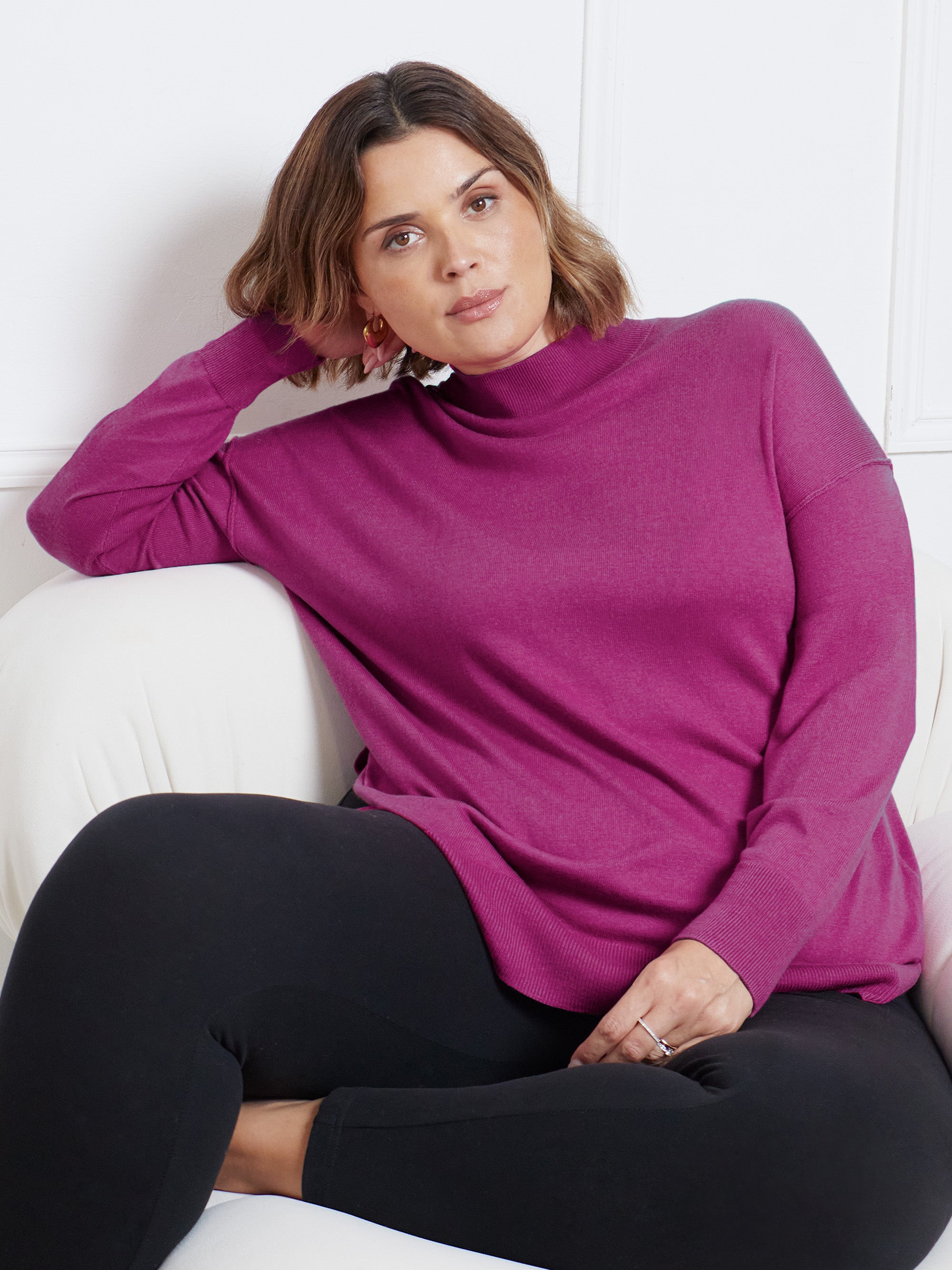 Pink Mock Neck Jumper