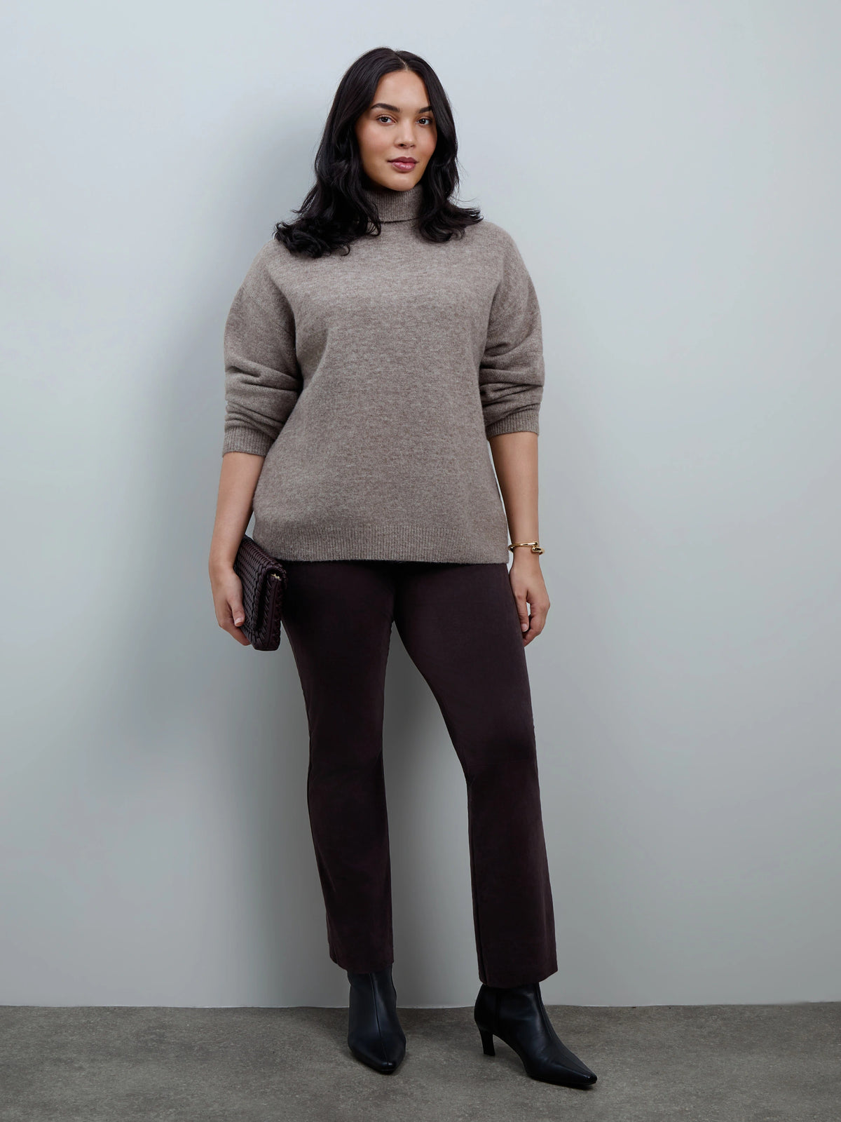 Chocolate Brown Suede Bootcut Trouser