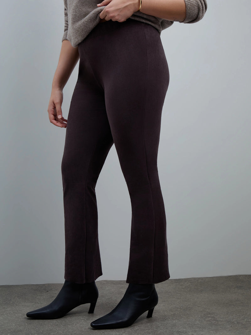 Chocolate Brown Suede Bootcut Trouser
