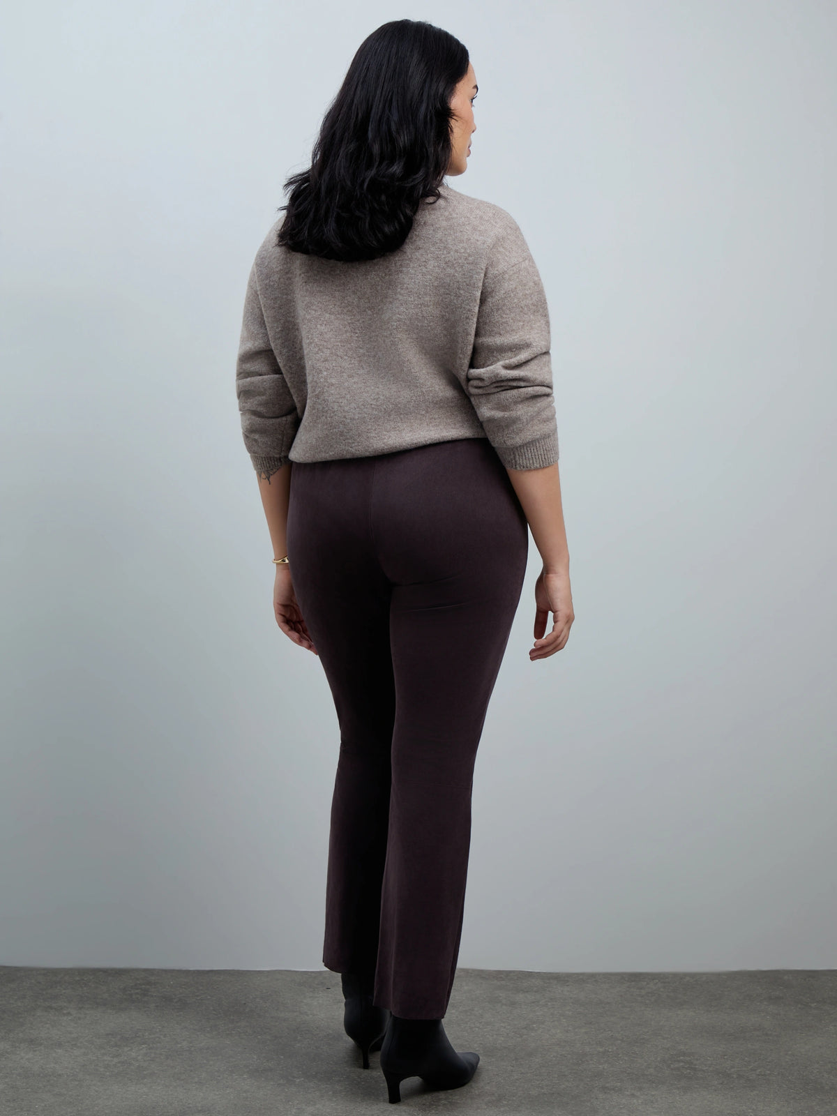Chocolate Brown Suede Bootcut Trouser