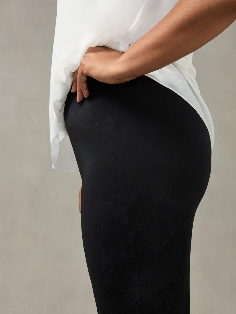 Black Palazzo French Crepe Jersey Trouser