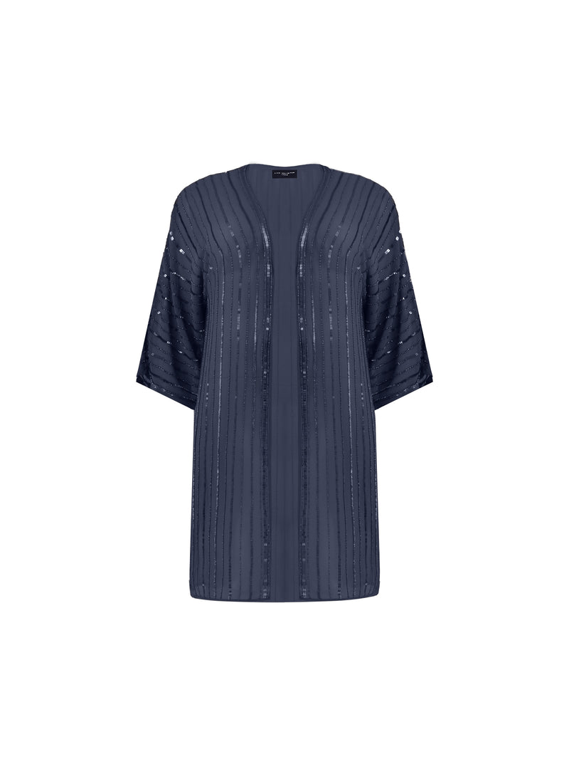 Navy Beaded Kimono