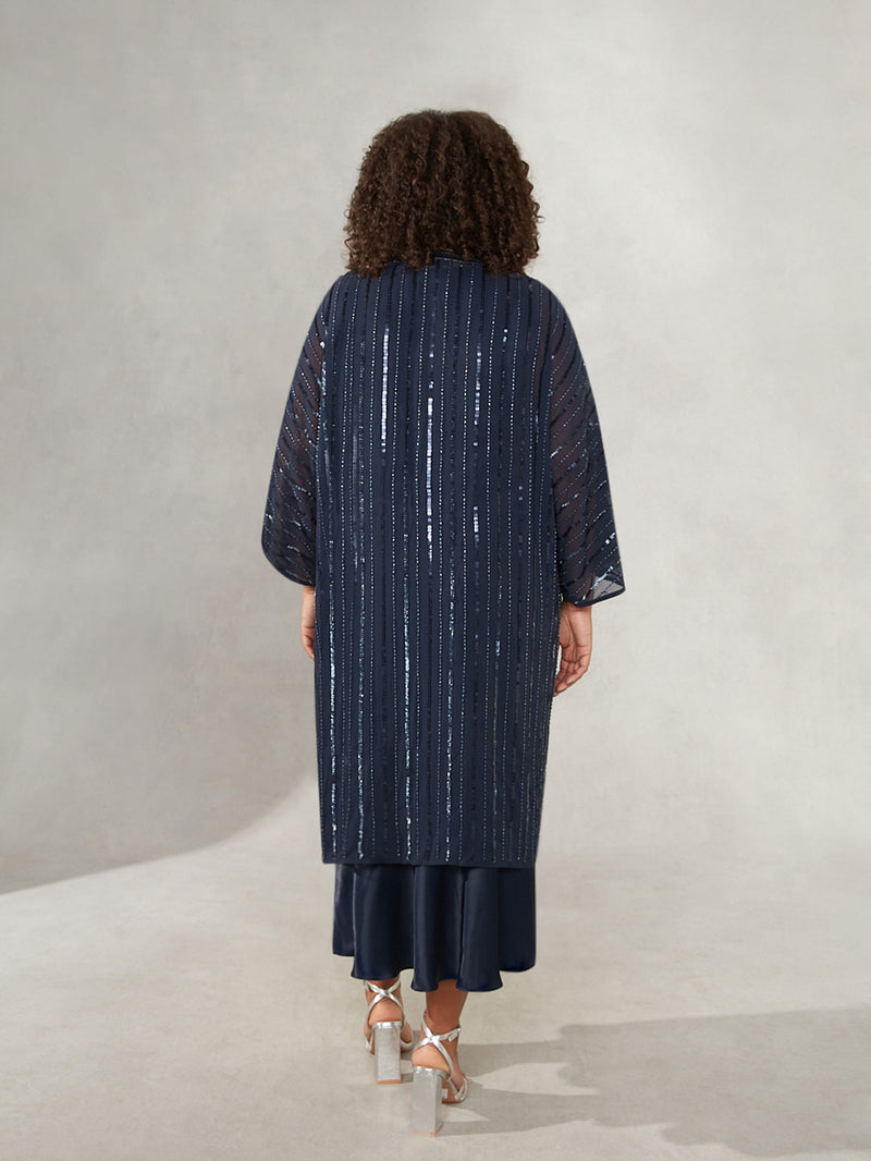 Navy Beaded Kimono