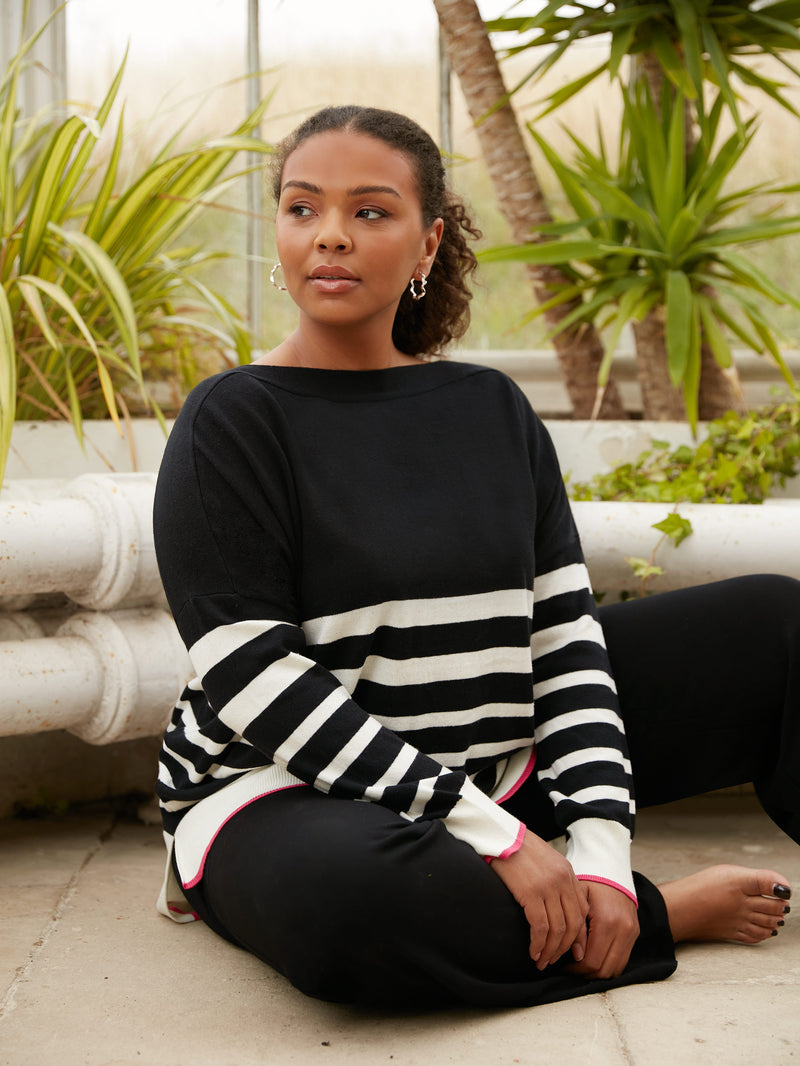 Stripe Pink Tipped Jumper