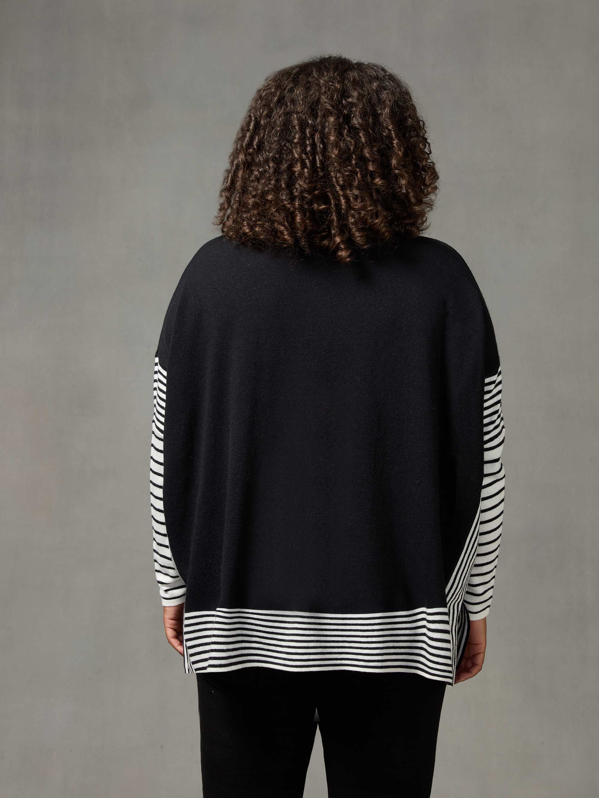 Black & White Stripe Swing Jumper