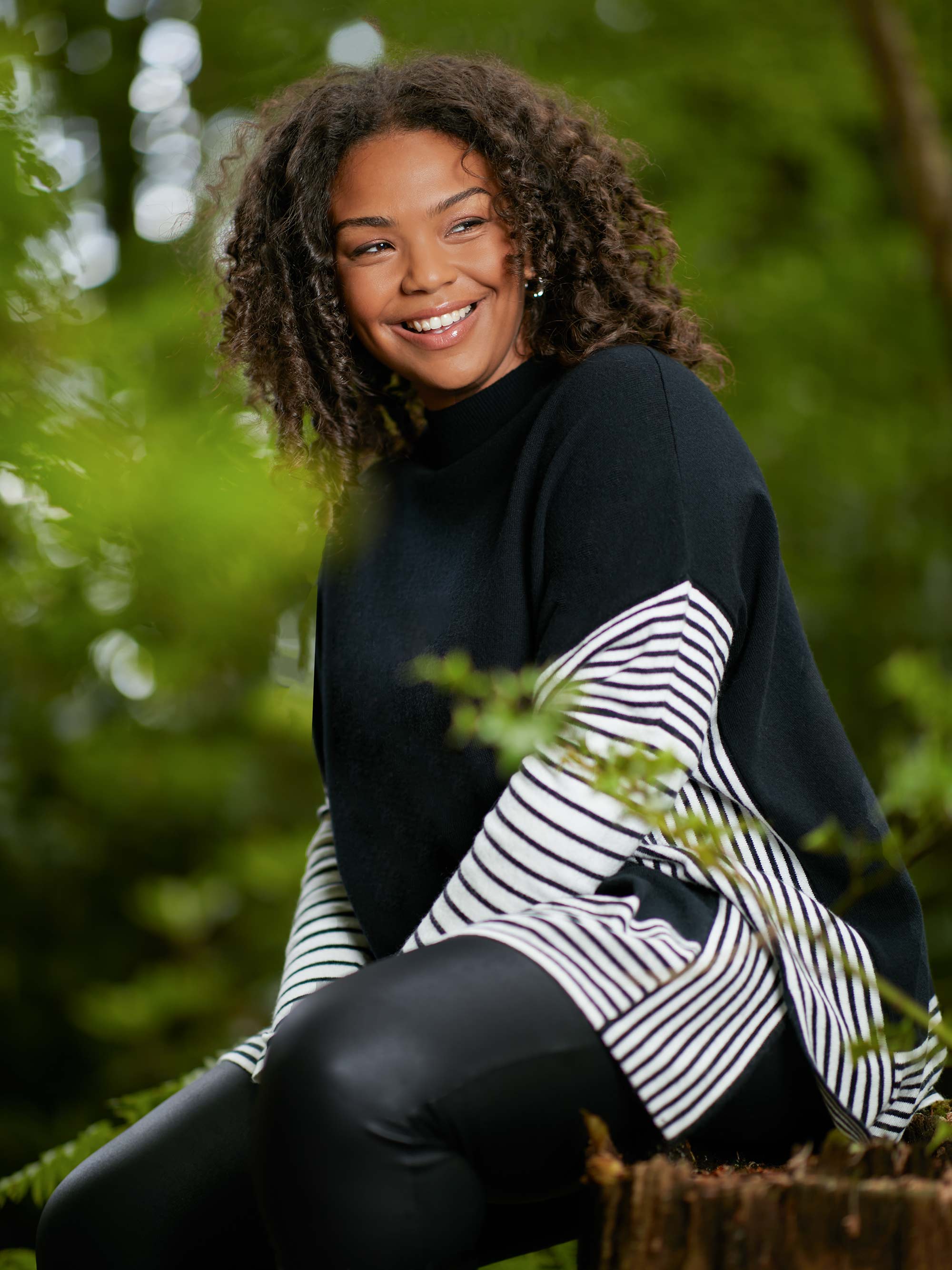 Black & White Stripe Swing Jumper