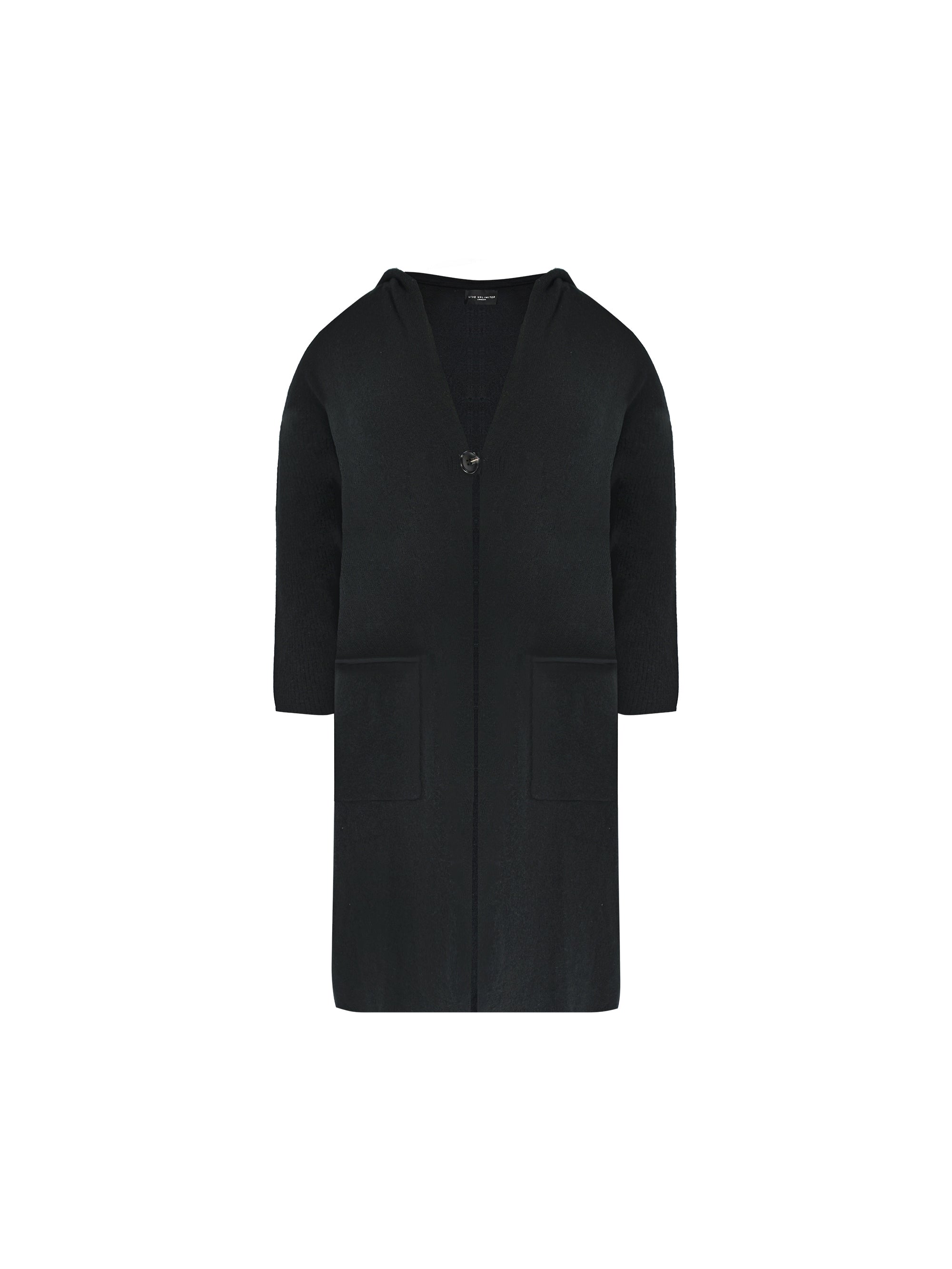 Black Hooded Cardigan