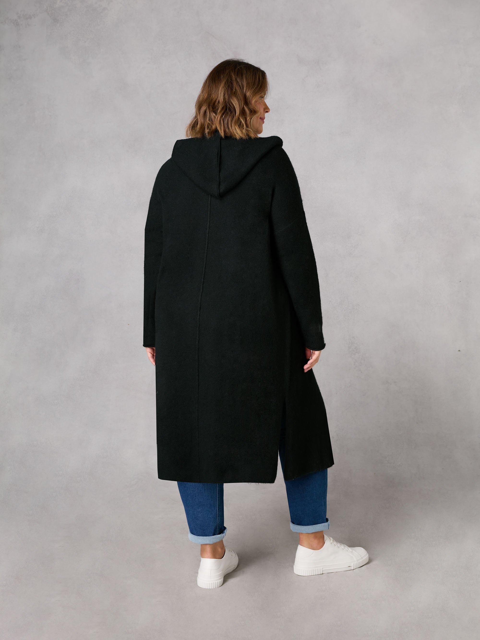 Black Hooded Cardigan