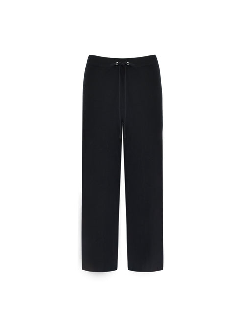 Black Rib Knit Trousers