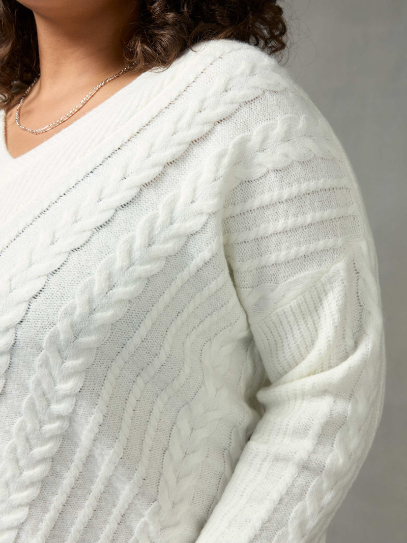 Ivory Cable Detail Jumper