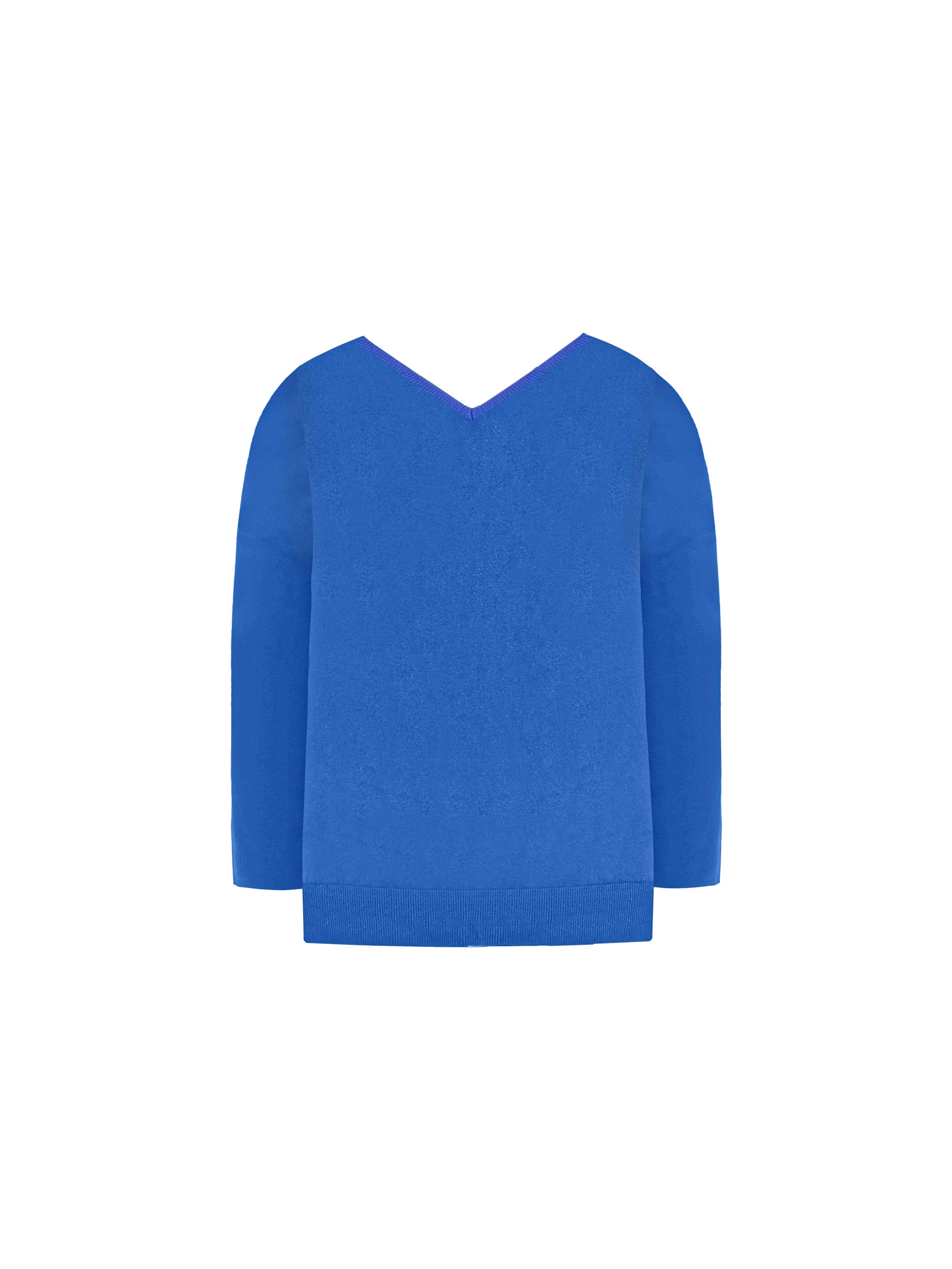 Blue Relaxed V-Neck Jumper