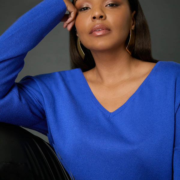 Royal blue clearance v neck jumper