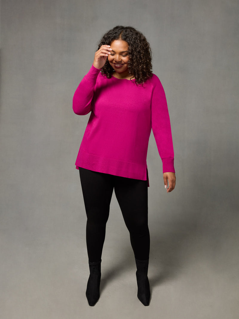 Pink Scoop Neck Jumper