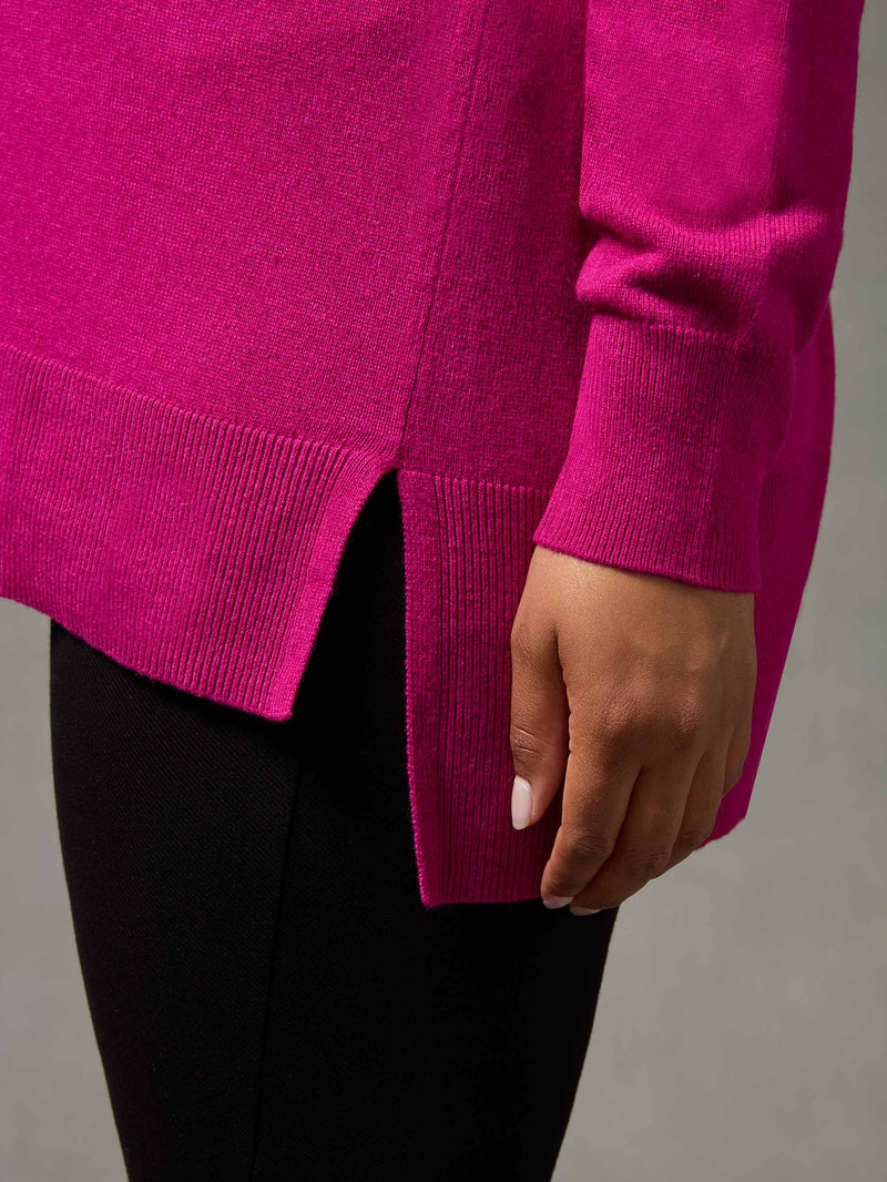 Pink Scoop Neck Jumper