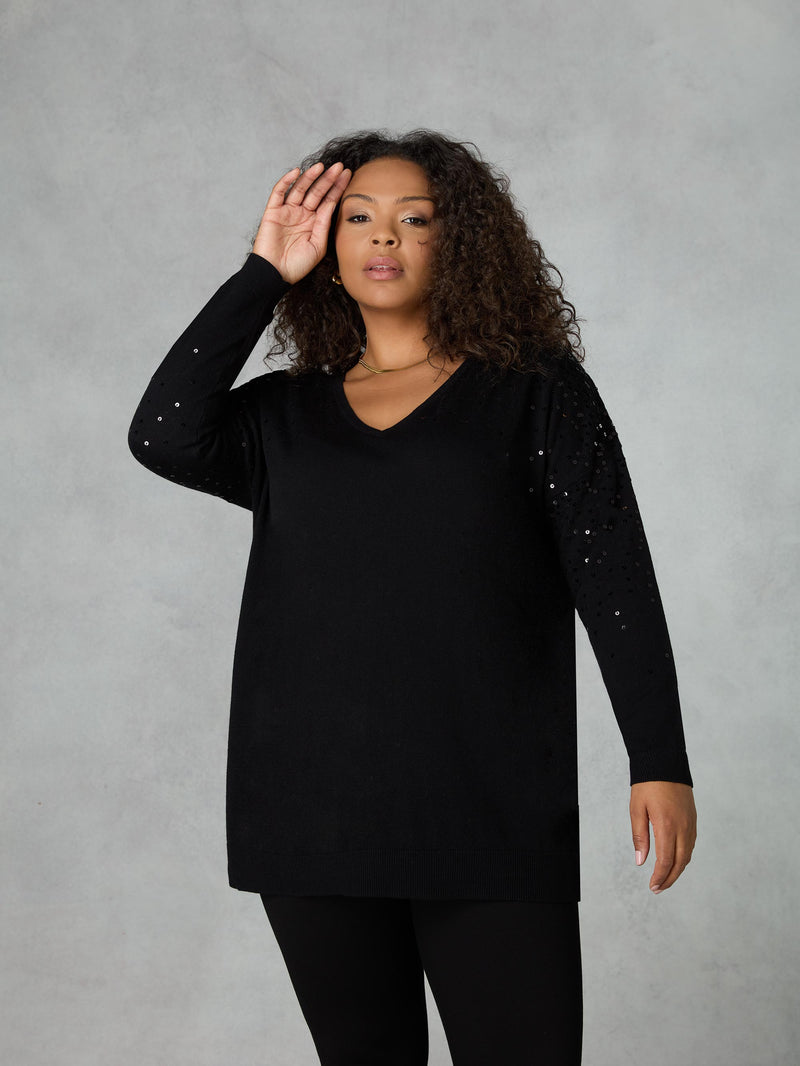 Black Sequin Jumper
