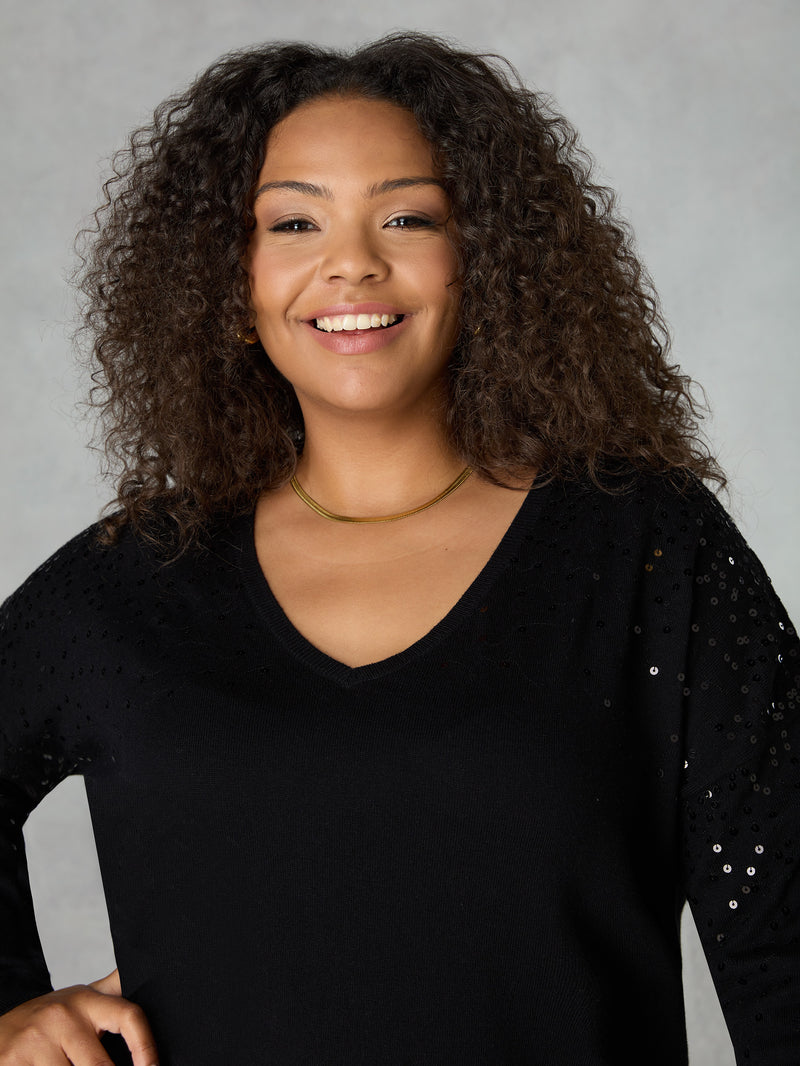 Black Sequin Jumper
