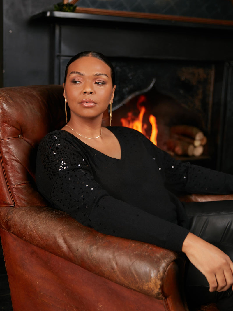Black Sequin Jumper