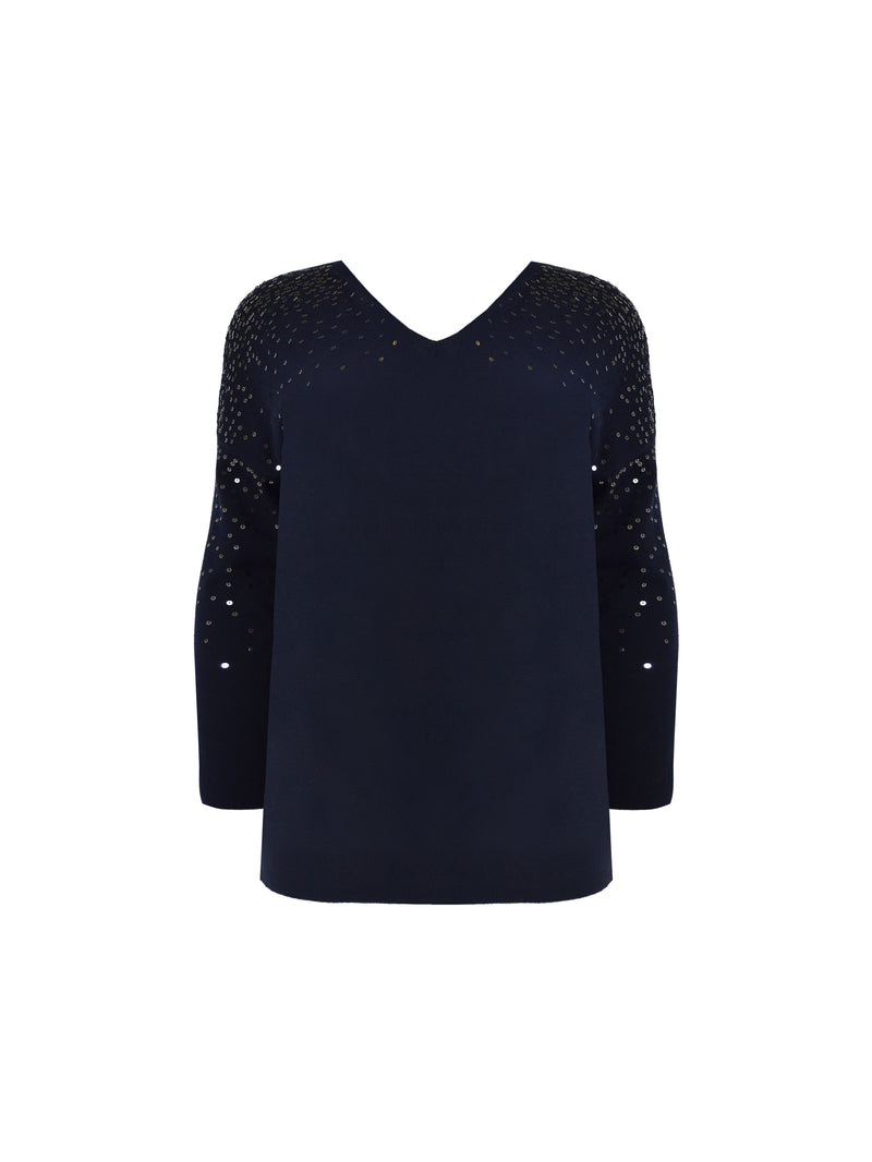 Navy Sequin Jumper