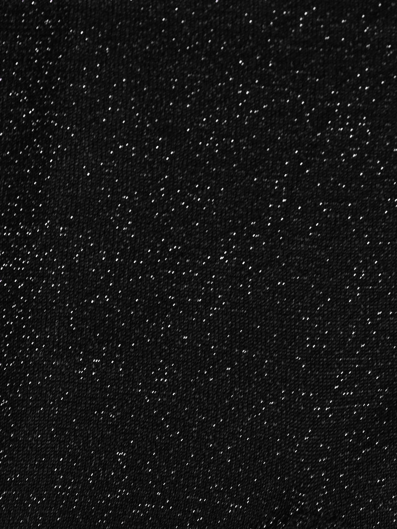 Black Fine Knit Sparkle V-Neck Jumper