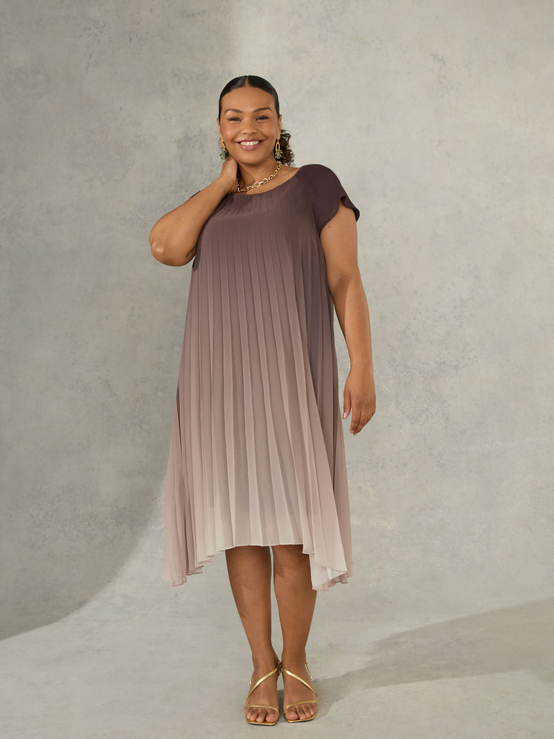 Ombre Pleated Dress