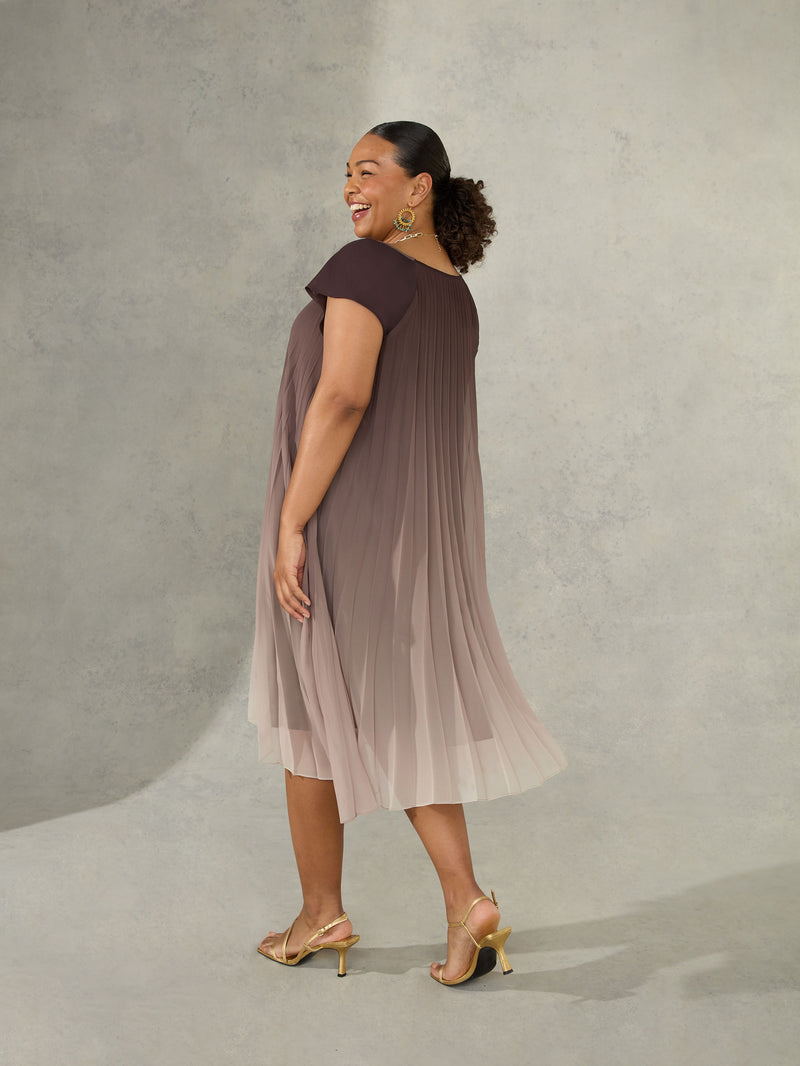 Ombre Pleated Dress