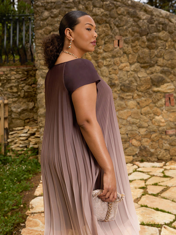 Ombre Pleated Dress