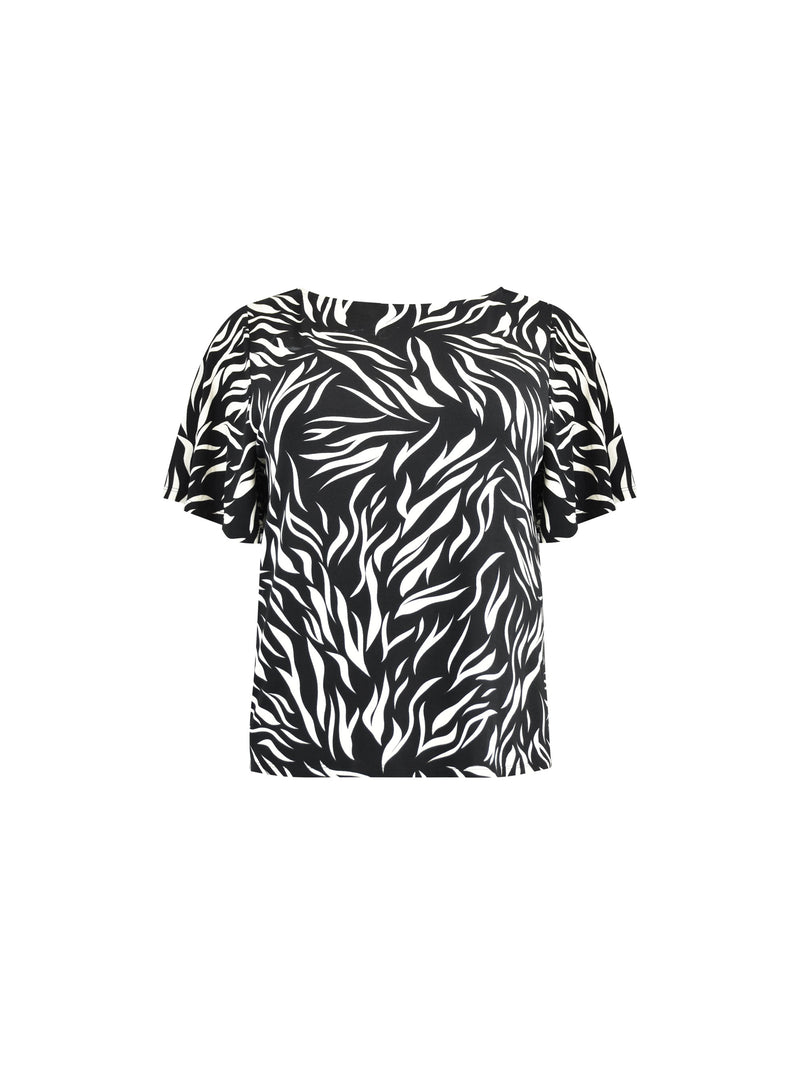 Mono Zebra Slash Neck Jersey T-Shirt