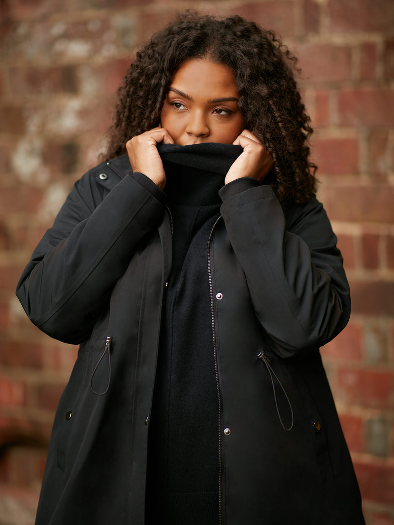 Black Roll Neck Longline Jumper