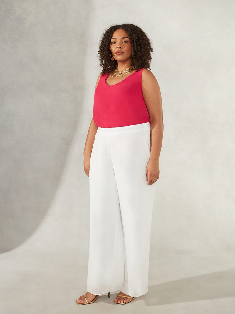 Ivory Chiffon Lined Trouser