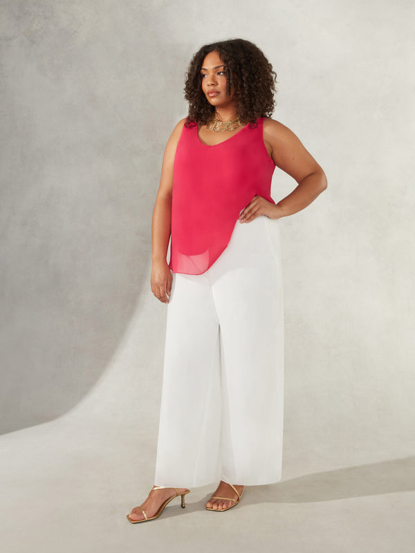 Ivory Chiffon Lined Trouser
