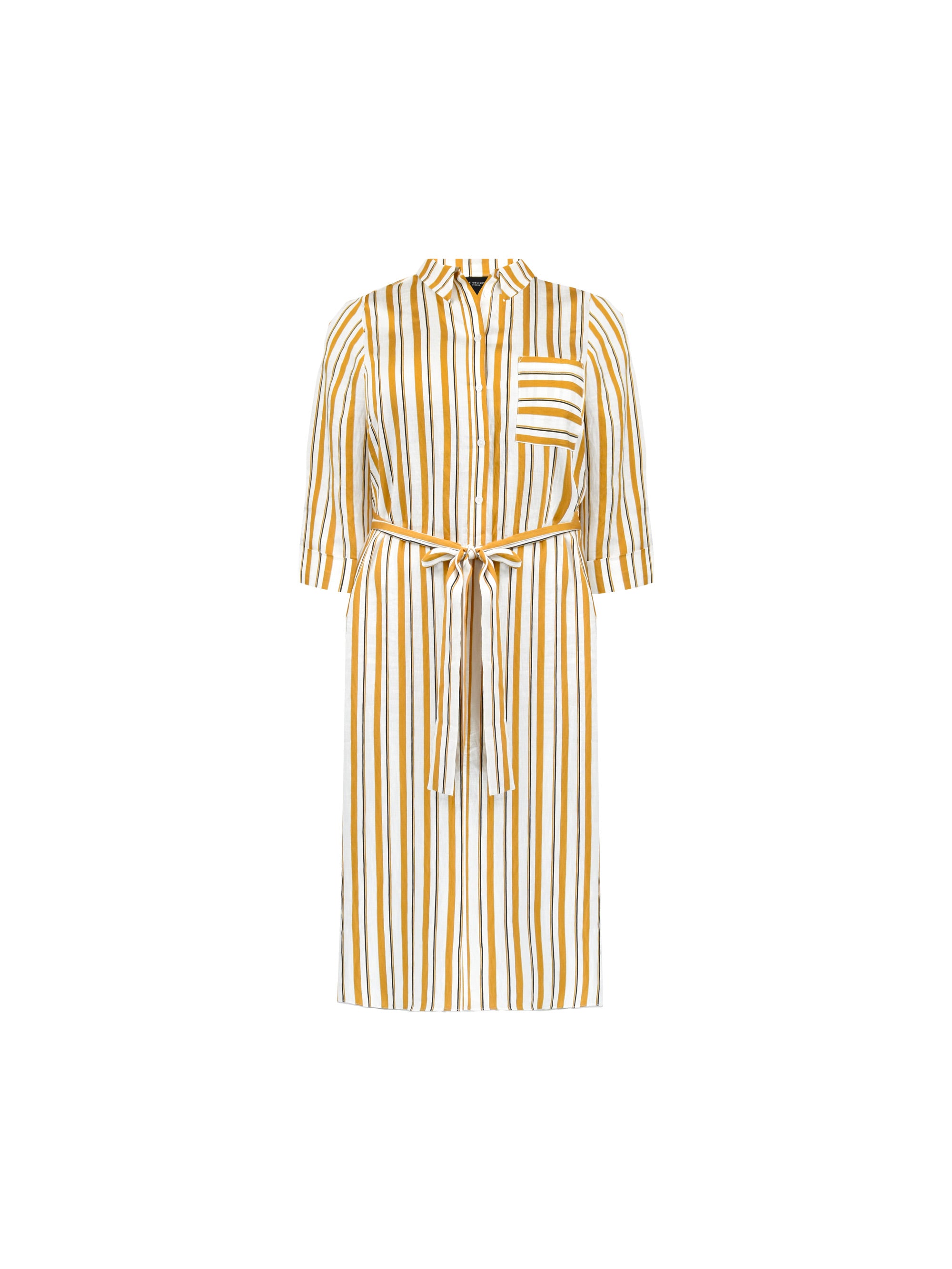 Tan Stripe Shirt Dress