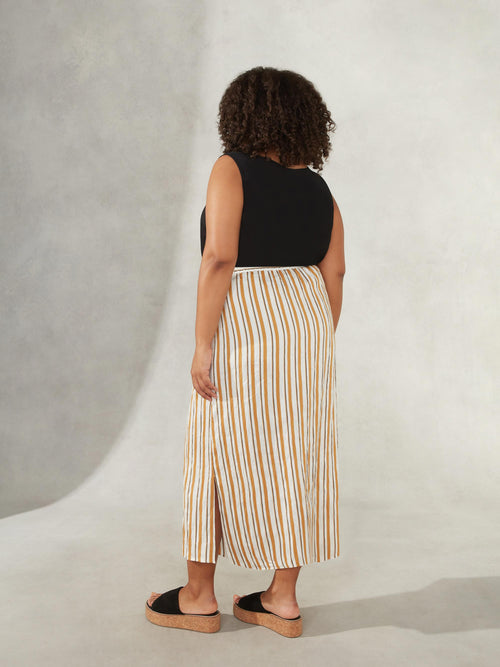 Tan Stripe Maxi Skirt