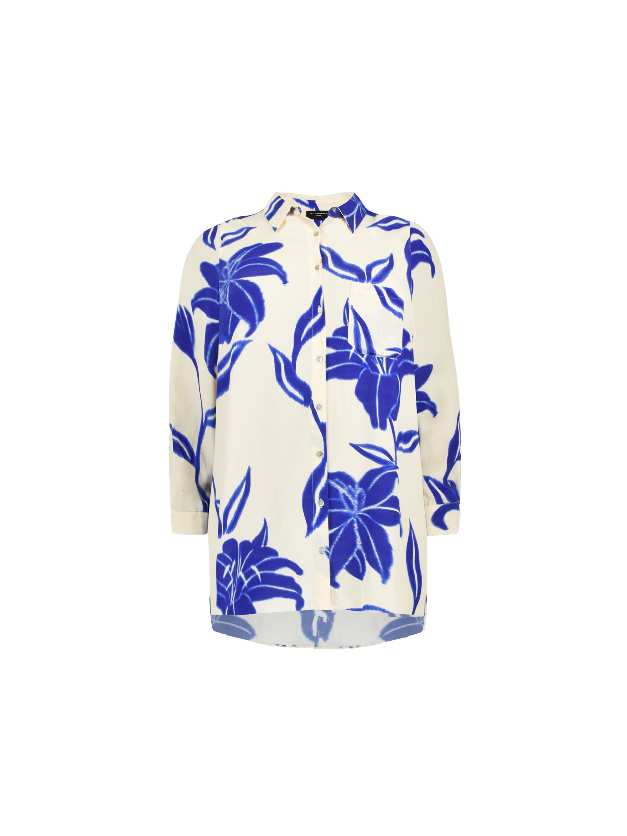 Blue Floral Print Resort Shirt