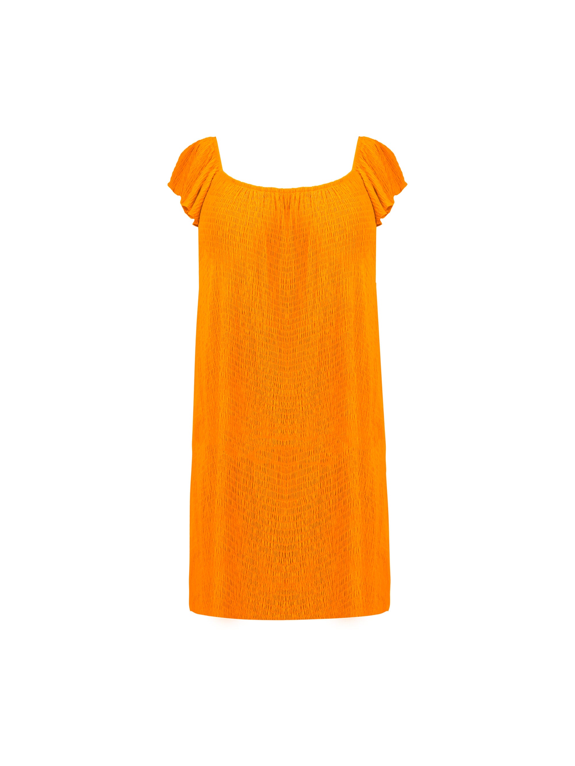 Orange Frill Shoulder Sun Dress