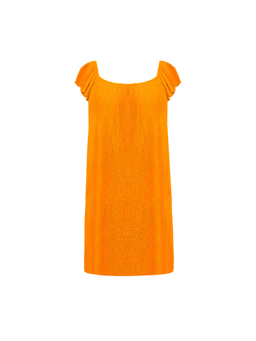 Orange Frill Shoulder Sun Dress