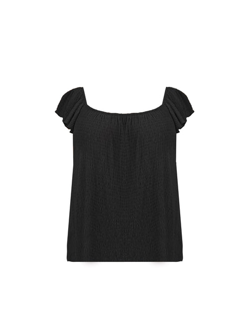 Black Frill Sleeve Sun Top